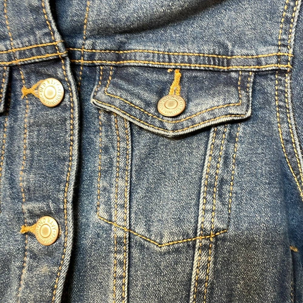 OLD NAVY UEC Girls Size Medium (8) Jean Jacket Pockets Collar Denim Button - Picture 10 of 14